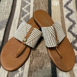 White and Brown Women's Sandals